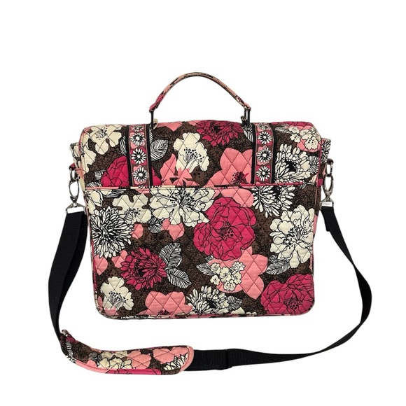 Vera Bradley Quilted Floral Laptop Satchel with Detachable and Adjustable Strap - Picture 2 of 10